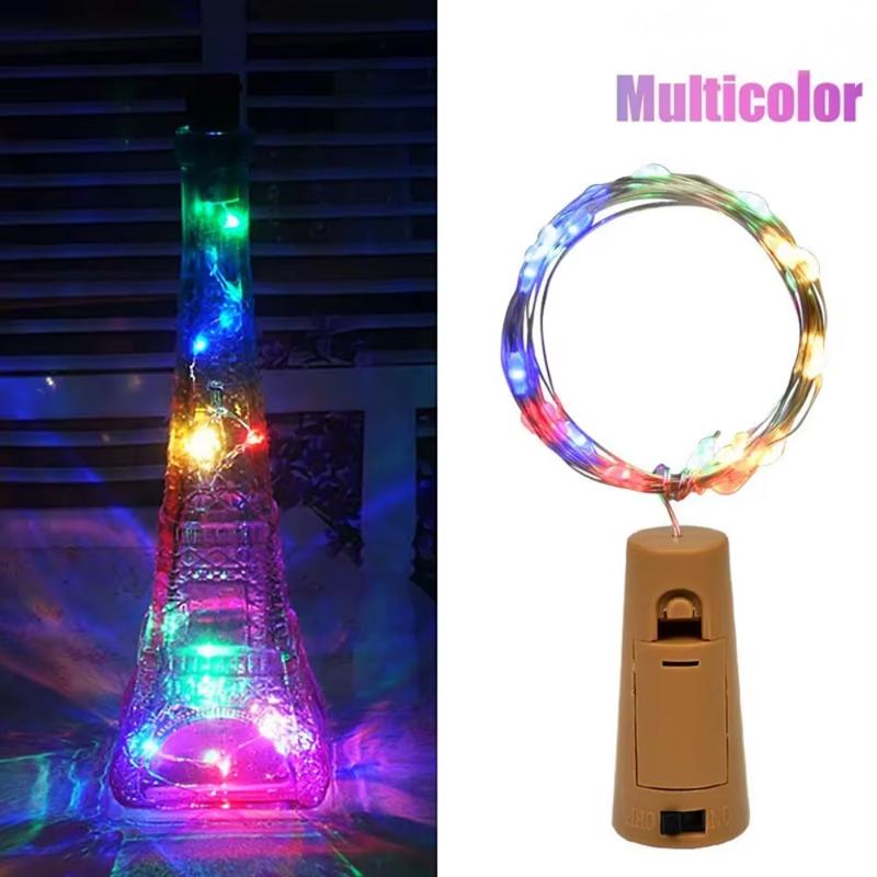 Battery Powered LED Wine Bottle Cork String Lights Waterproof Fairy Copper Wire Lamp for Bar Party Wedding Christmas Holiday Home Decoration