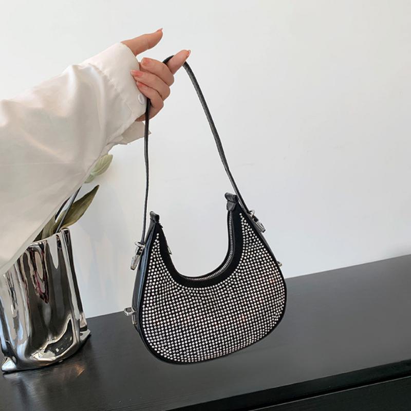 Chain Diamonds PU Leather Crossbody Bags for Women Summer Shoulder Handbags Female Solid Color Cross Body Bag