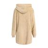 Winter New Loose Fuzzy Plush Women's Long Sleeve Hooded Zip Up Cardigan Coat for Europe America