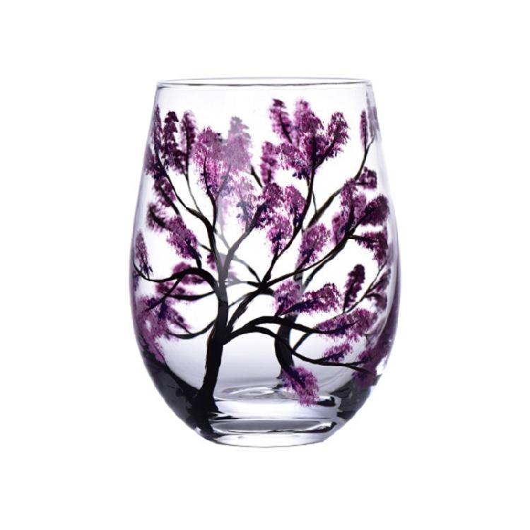 Glass Cup Elegant Cocktails Cup Four Seasons Trees Wine Cup for Beer Cocktails