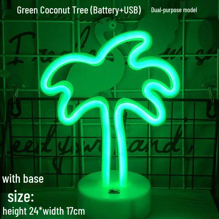 Lumière LED Néon Cactus & Flamant Rose pour Décorations de Fêtes