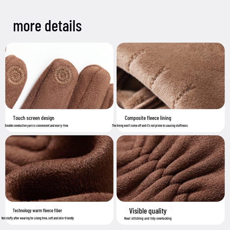 MISSION UV Men's Winter Fleece-Lined Touchscreen Gloves