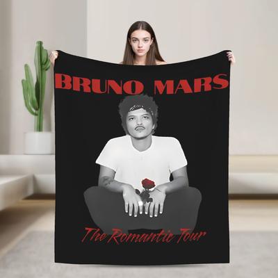 Bruno Mars The Romantic Tour Růžová deka Fleece Přehozové deky Domácí dekorace na pohovku Ultra-měkká teplá přikrývka na postel,