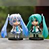 Anime New Hatsune Miku Figure Mini Character Ornaments Kawai Pink Green Hatsune Home desk Decoration Adult Toy kid Birthday Gift