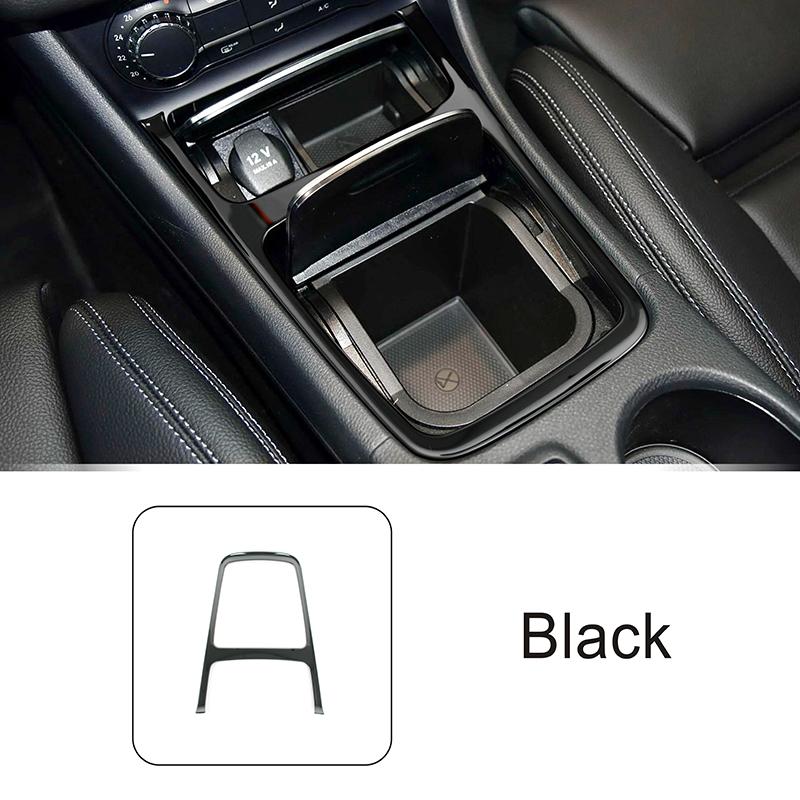Carbon Color Car Console Storage Box Panel Frame Sticker For Mercedes Benz A Class W176 CLA C117 GLA X156 Interior Accessories