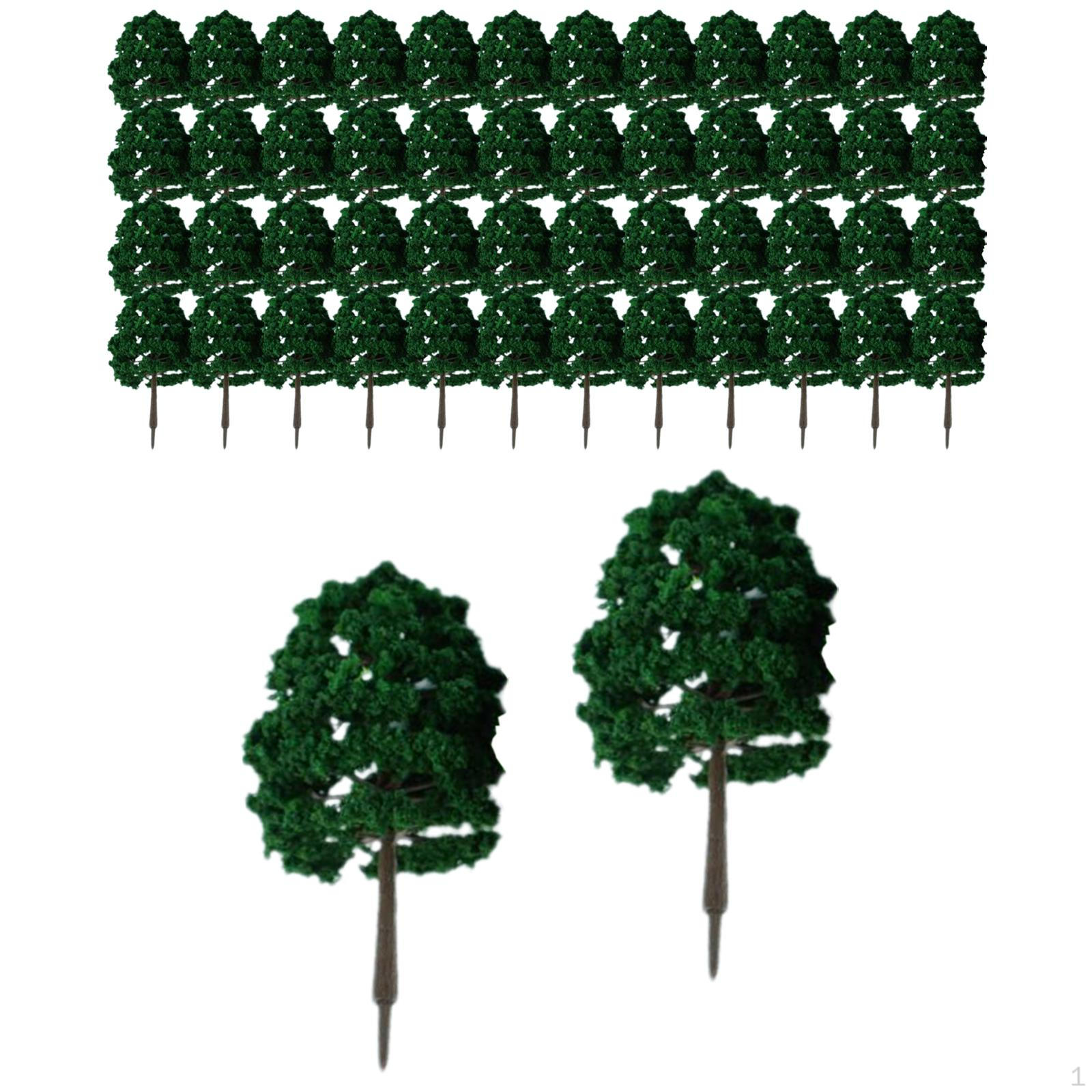 

50 шт., масштабная модель 1/100, деревья, железная дорога, зеленый пейзаж, дерево, мини-пейзаж для сказочного сада Style C