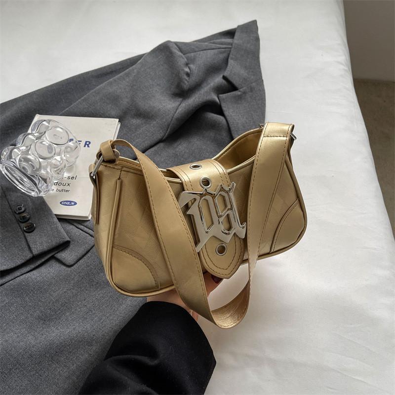 

Trendy Women s Shoulder Bag With Unique Design Street Chic Style Pu Crossbody Bag золотий