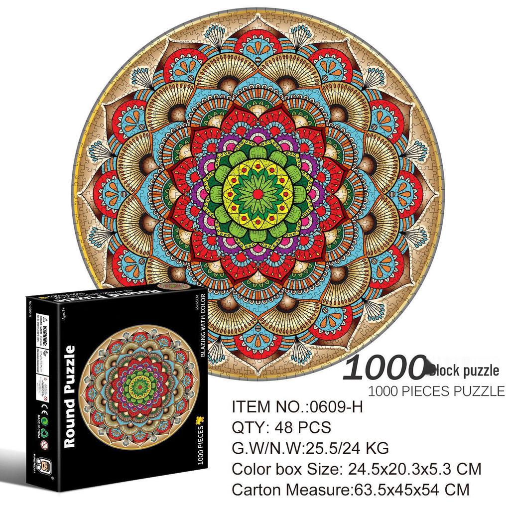 1000-Piece Adult Christmas & Halloween Round Jigsaw Puzzle Decompression Toy