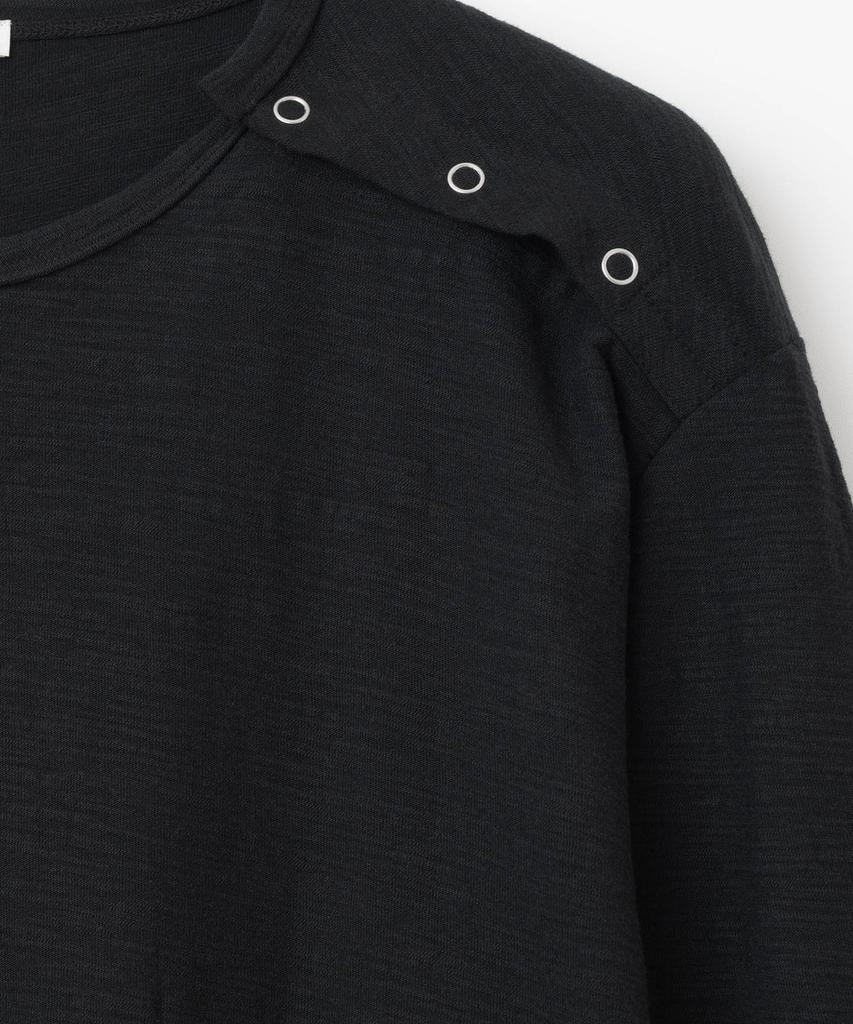 MILLO ARCHIVE Slit Henley Neck Long Sleeve [Black]