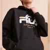 Fila CNY Fuzi Rabbit Co-Branded Series Logo Letter Pattern Print Loose Casual Knit Hoodie Unisex Tops Black F11U319205F-BK