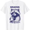 Snacks Make Me Nicer Raccoon Animal Sarcastic Saying Raccoon T-Shirt(1)