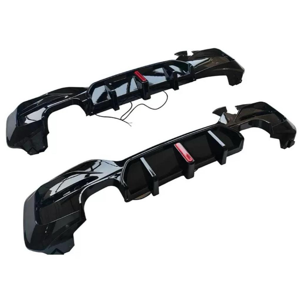 BMW 1 Series F20 LCI MP Style Carbon Fiber Dual Outlet Rear Diffuser with Lights