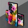 Floral Patchwork Pattern 2D Phone Case for Samsung S26 S25 S24 S23 S22 S21 S20 A56 A55 A36 Tempered Glass Protective Cover