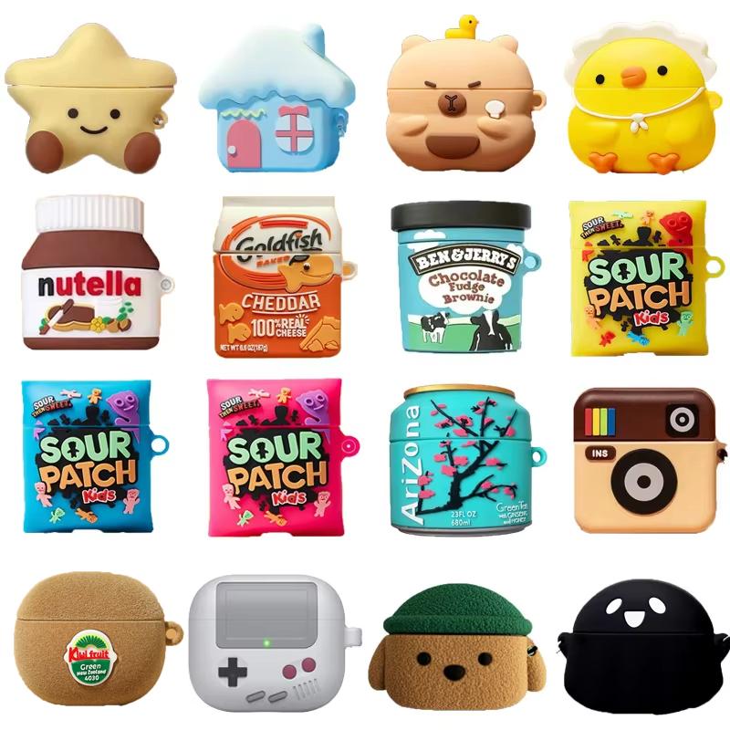 3D Silicone Earphone Case for Airpods 4 Cute Cartoon Headphone Charging Box Cover for Airpods Pro 2 Case for Airpods 1 2 3