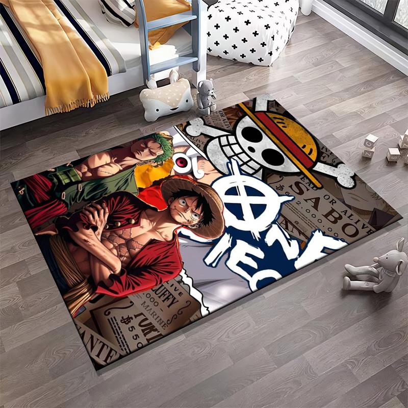 "Anime Style Pirate Themed Carpet with Bold Colors and Iconic Design" Suitable for use as an anti-slip for living room bedroom sofas