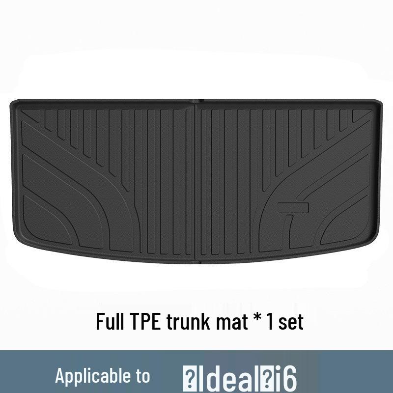 Ideal i8 Car Floor Mats Set - Black/Orange TPE, Fits 25 Models, Includes Trunk Mat.