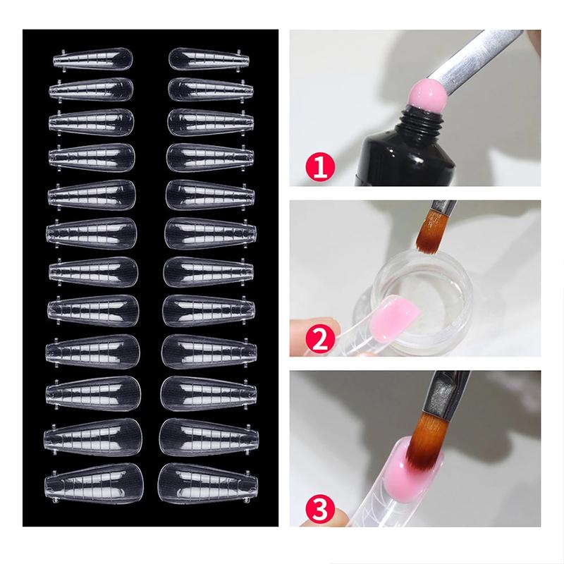 Fake Nails Extension Gel Dual Nail Form Coffin Nails Full Cover 120Pcs