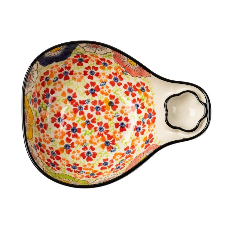 Hand-painted Dumpling Plate with Vinegar Plate Household Retro Ceramic Tableware Vegetable Plate Special Plate for Dumplings Fruit Snack Plate