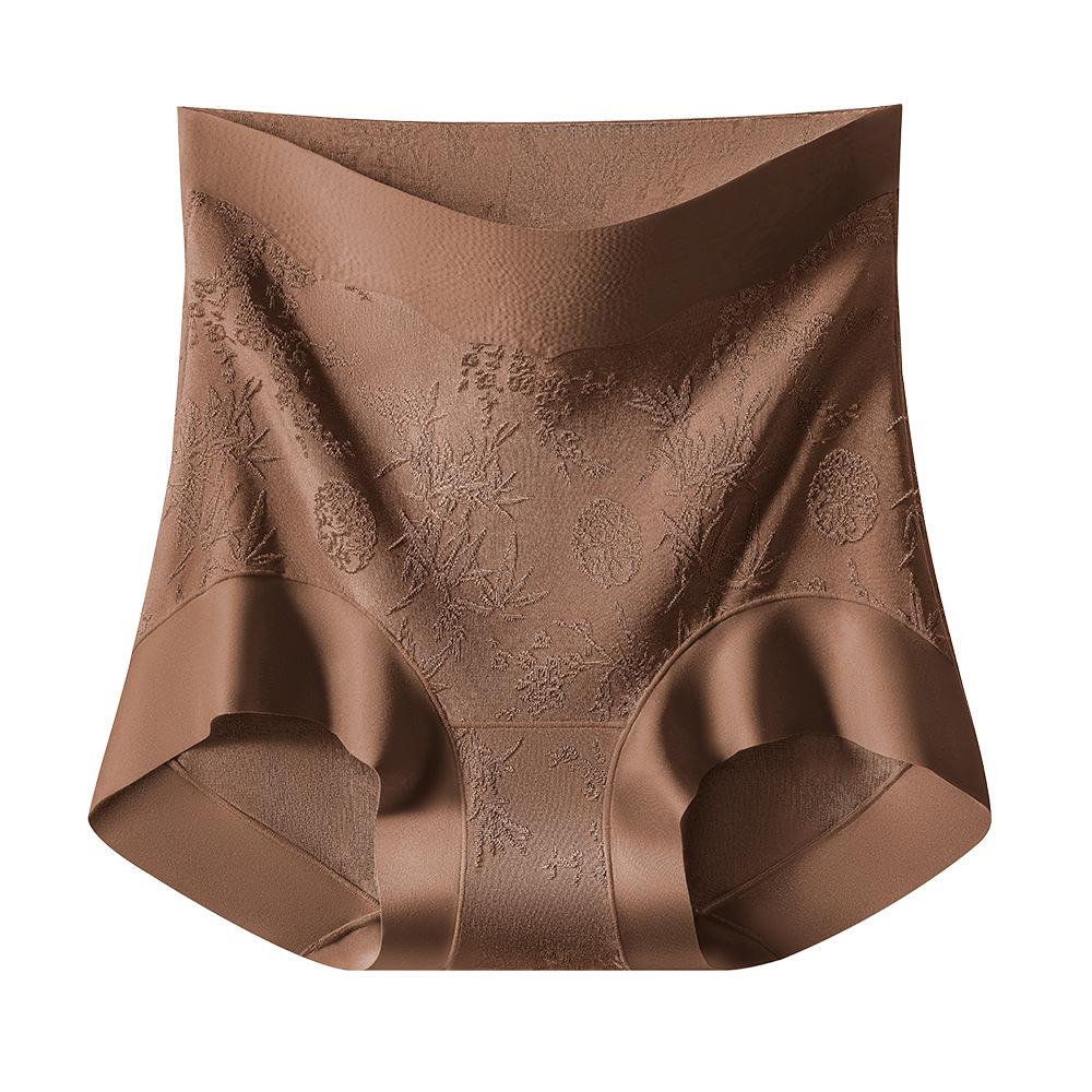 Women's Autumn and Winter Relief Antibacterial High Waist Belly Lift Hips No Scratch Breathable Naked Briefs