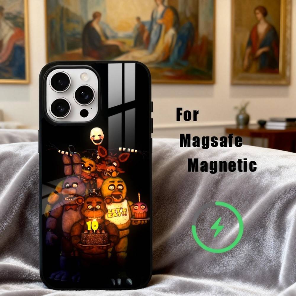 F-Fnaf Five N-Nights At F-Freddys Handyhülle Für iPhone17,16,15,14,13,12,11 Plus,Pro Max Magnetisch Für Magsafe Kabelloses Laden
