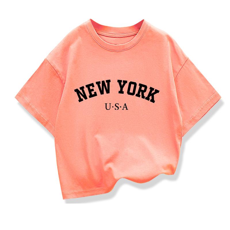 Summer Baby Boy Clothes Kid Girls Casual Tops New York Printed T-shirts Children Fashion O-Neck Short Sleeve Top