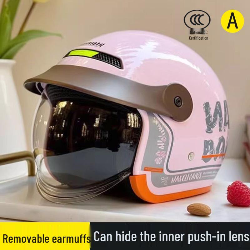 

3C Certified Unisex Electric Motorcycle Helmet with All-Season Rainproof & Windproof Visor Adult Genuine