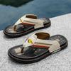New Men Shoes Genuine Leather Slippers Street Trend Flip-flops Outdoor Cool Beach Shoes