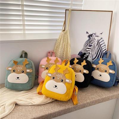 Cartoon Canvas Backpack for Kids Aged 2-5, Cute Design for Boys and Girls, Ideal for Early Education