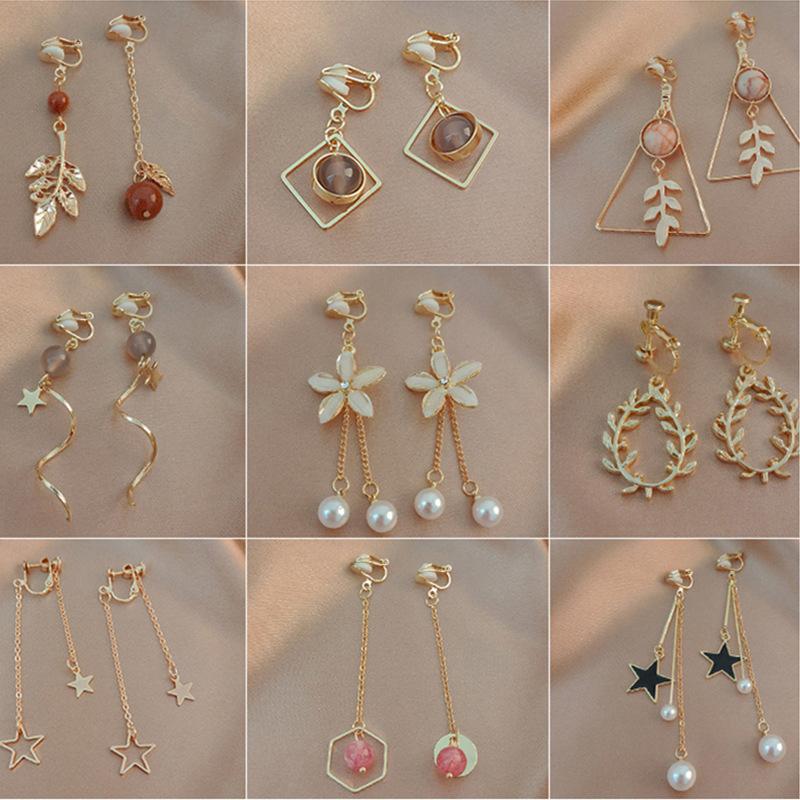 Korean Version of Advanced Ear Clip Without Ear Hole Women's Fashion Retro Versatile Cool Style Temperament Simple Earrings