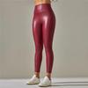Leggings High Waist Yoga Sports Women Pants Elastic Pu Leather High