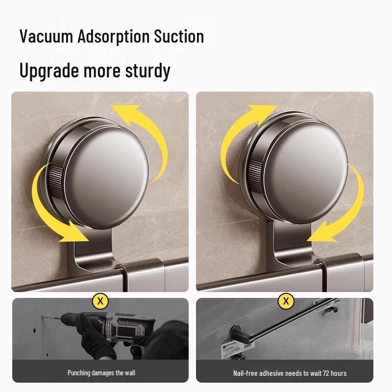 Space Aluminum Suction Cup Towel Rack