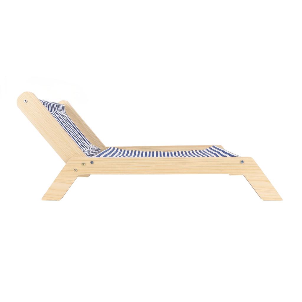Cat Hammock Prevent Shaking Wooden Frame Swing Chair Kitten Raised Bed with Scratcher for All Seasons Beach Lounge Chair