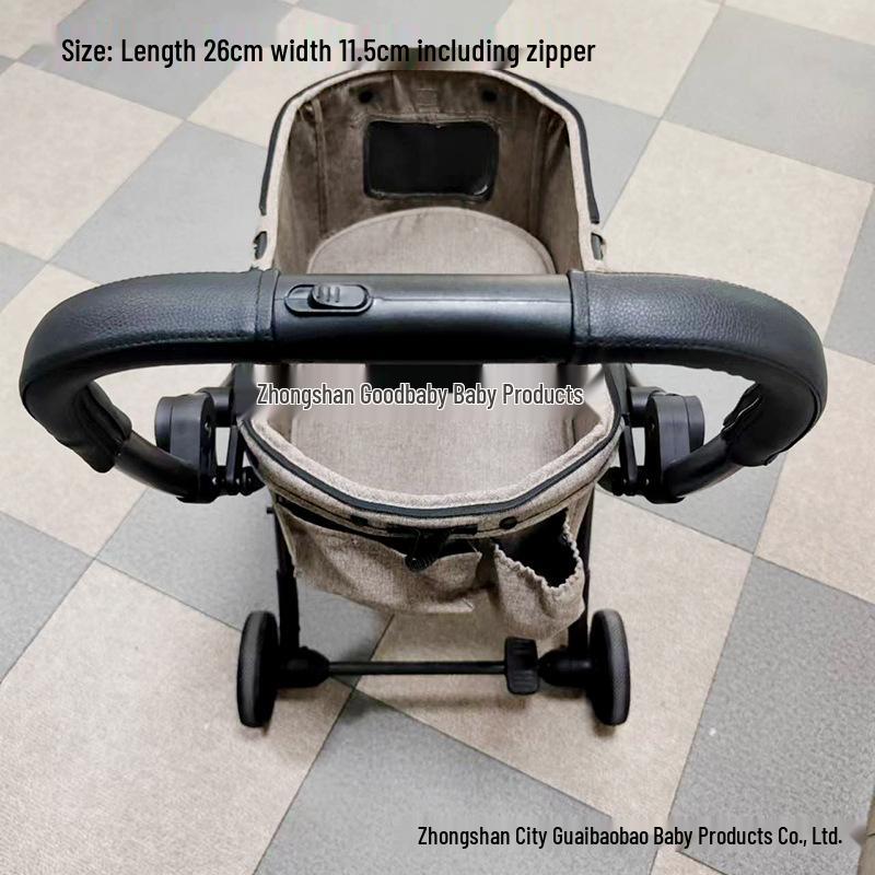 Zippered PU Leather Stroller Handle Cover - Removable & Washable Universal Accessory