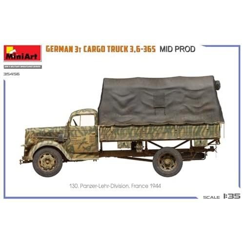 Miniart 1/35 Scale German 3-ton Cargo Truck 3.6-36S Mid-Model Plastic Model MA35456 (Combat Vehicle)
