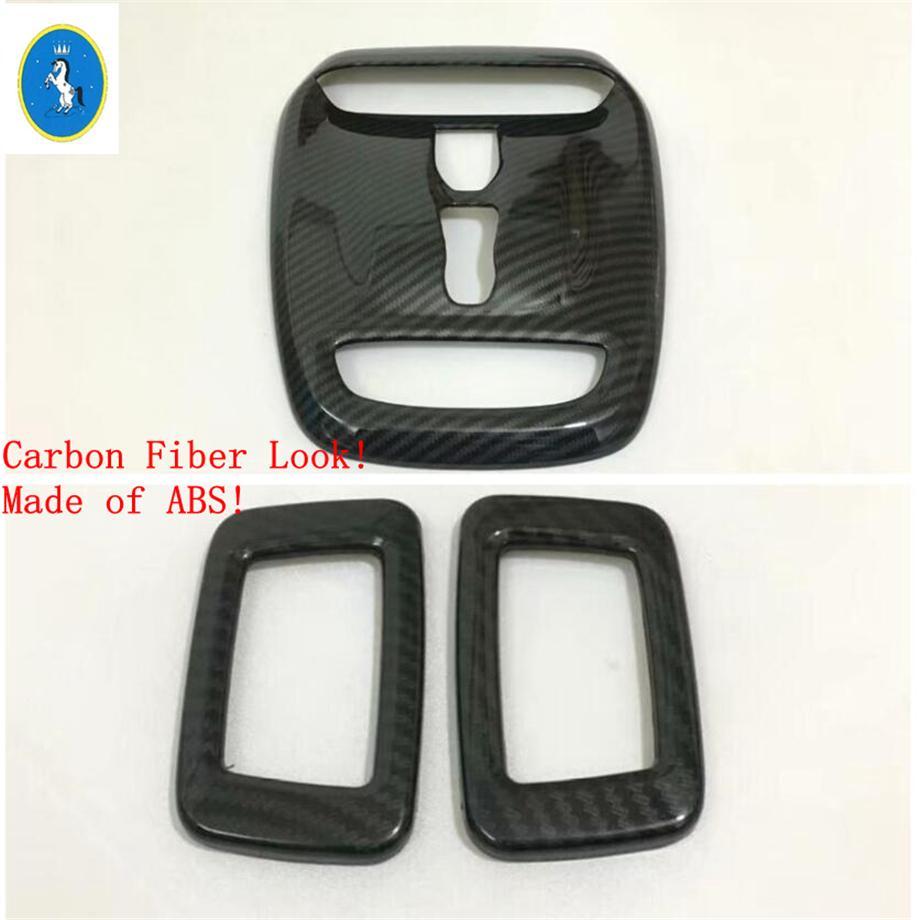 ABS Car Front + Rear Seat Roof Reading Lights Lamps Cover Trim For VOLVO XC40 2018 - 2025 Matte / Carbon Fiber Look Accessories