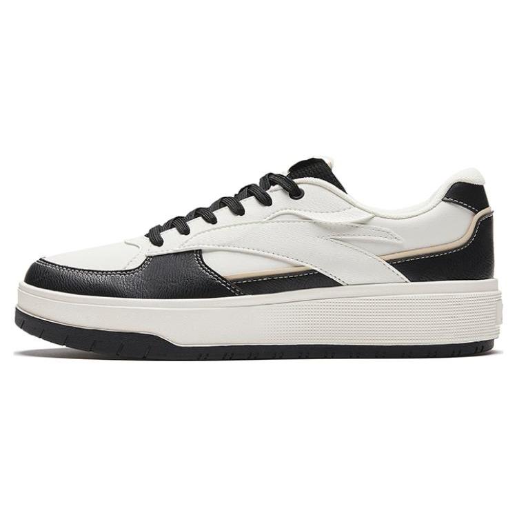 New Anta Anti Slip Wear Resistant Low Top Skateboard Shoes Men's Ivory White/Black 912348013-1