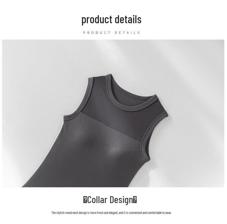 Spring/Summer Spaghetti Strap Tank Top with Built-in Bra - Slimming, Sleeveless Yoga Vest & Versatile Base Layer for Outdoor Wear