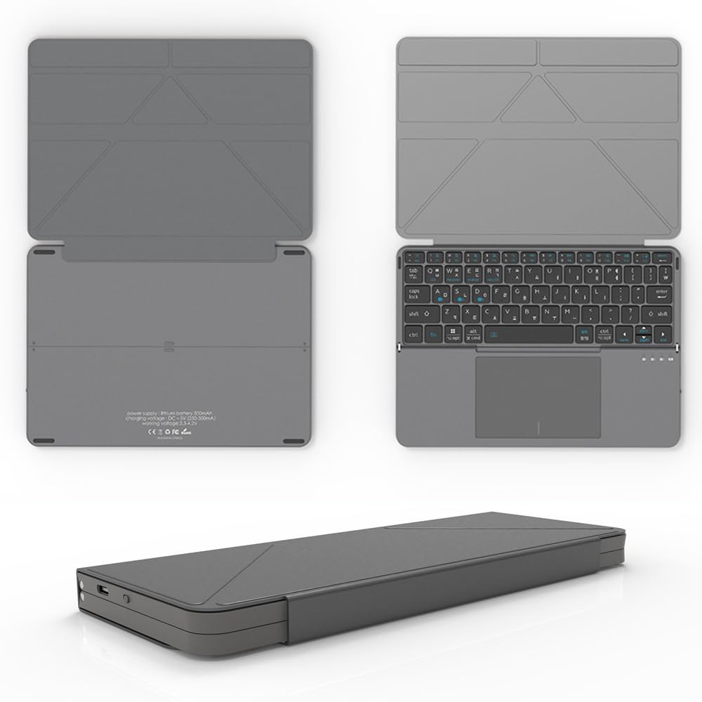 TJK Bluetooth Foldable Wireless Compatible with and US English Tablet Keyboard with Bluetooth 64 Portable for Working from Compatible with Surface Mac
