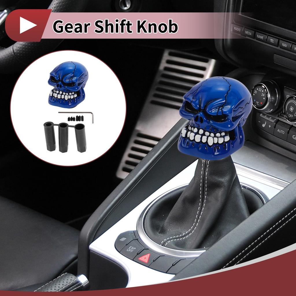 HEROFFIX 7cm Skull Shift Knob Universal Gear Shift Knob Resin Stick Shifter Lever Knob