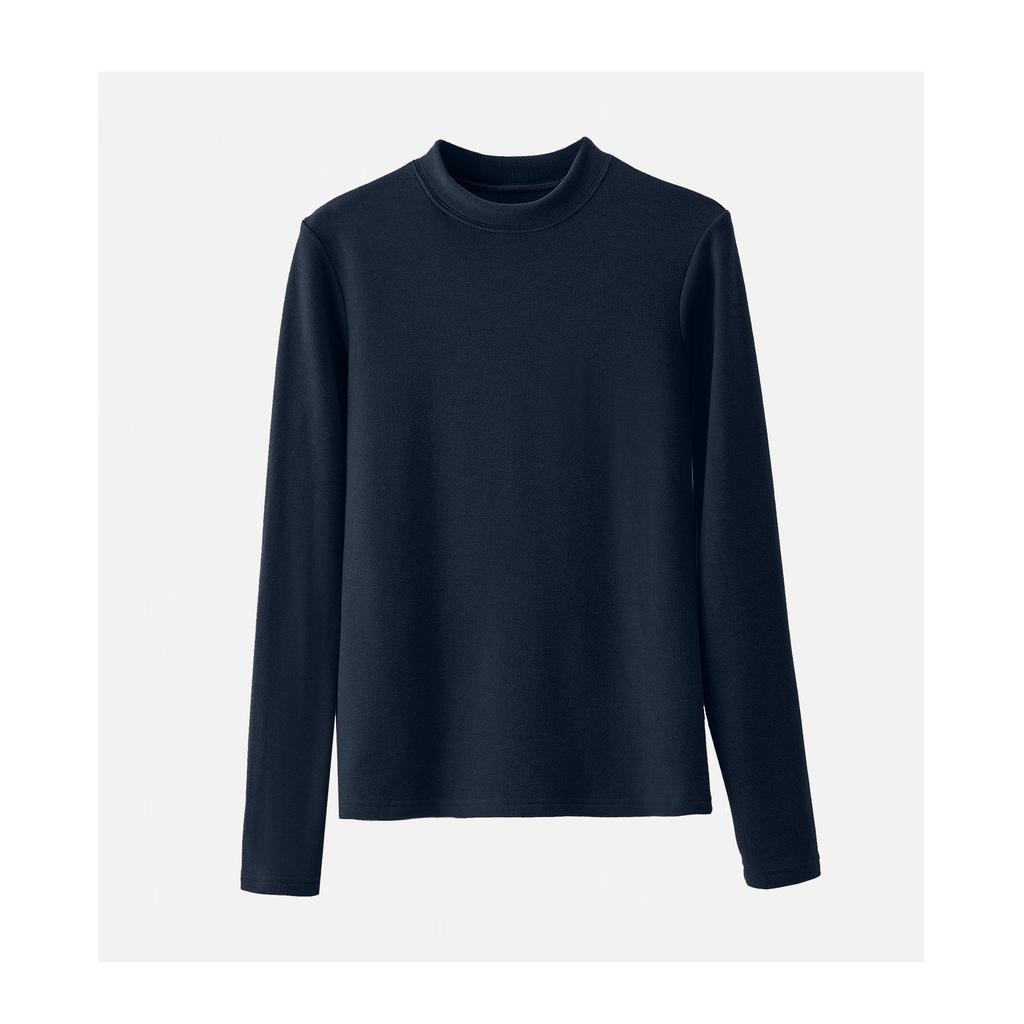 Haut d'automne/hiver en velours à col montant et manches longues, coupe slim pour femme