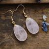 Simple and Stylish Natural Stone Amethyst Silver-plated Earrings, Earrings, Popular Jewelry.