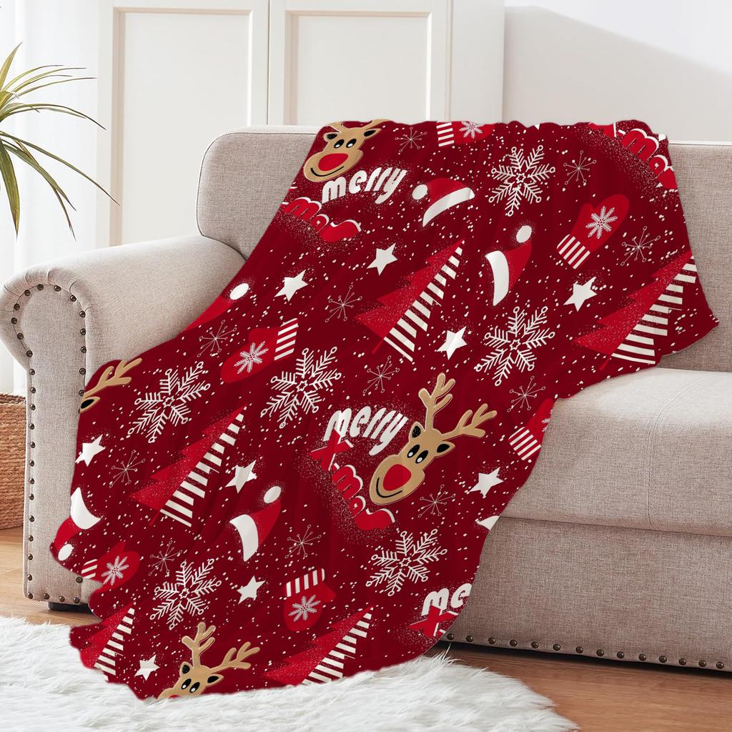 Christmas Creative Throw Blanket Flannel Print Blanket Super Soft Cozy Sofa Nap Blanket Home Blanket Perfect Home Gift For Her