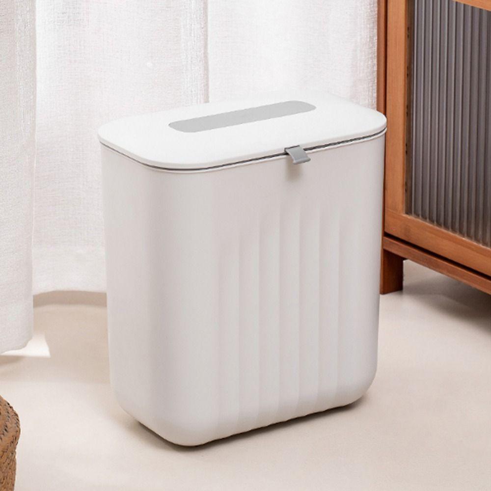 No-Hole Wall-Mounted Trash Bin 7/11L Bathroom Trash Can Wall Hanging Rubbish Bin Laundry Room