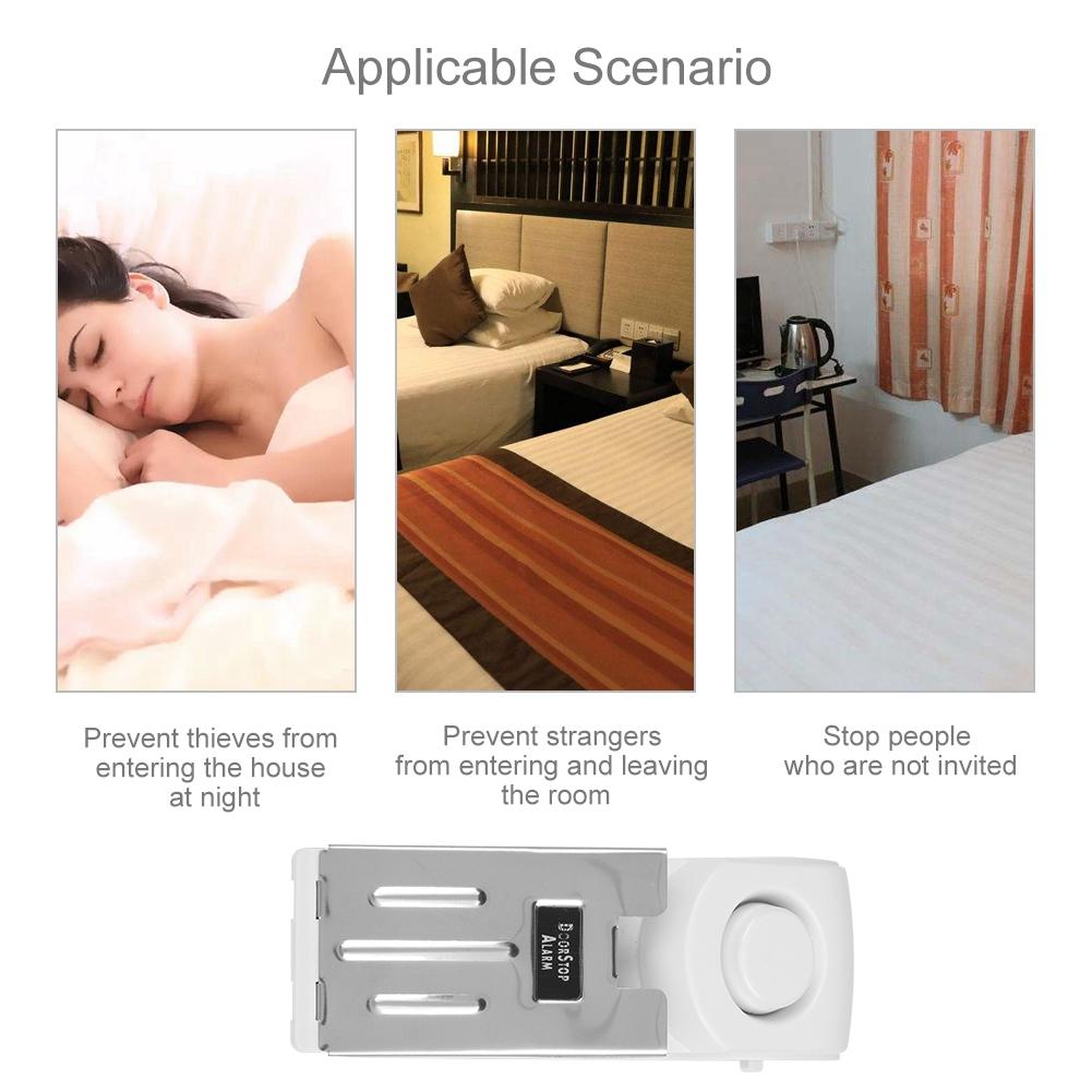 Portable Wedge Shaped Door Stop Security Alarm for Home Travel Apartment Alert Burglar 120db