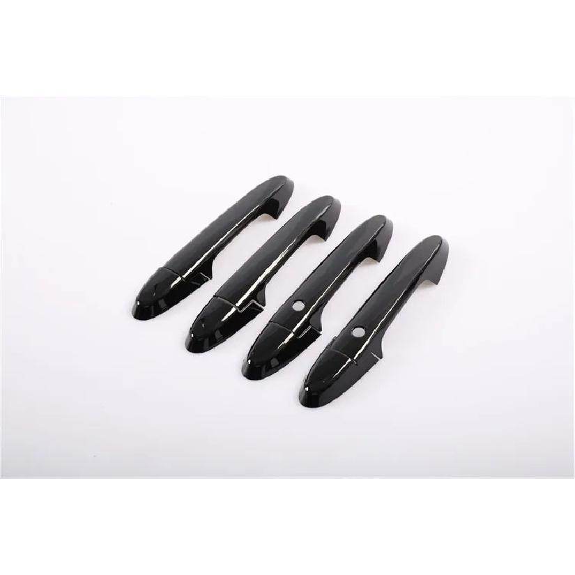 

Glossy Black Carbon Fiber Chrome Car Side Door Handle Cover Sticker for Honda Fit Jazz 2014- Styling Accessories black 2 buttons
