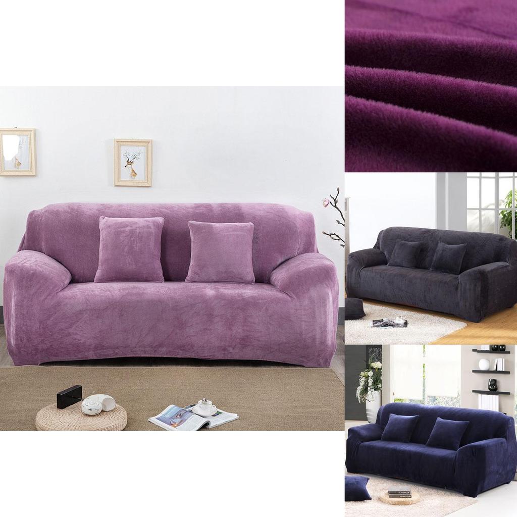 Wrinkle Resistant Easy Fit Sofa Slipcover Thick Plush Velvet Protector For All Sizes