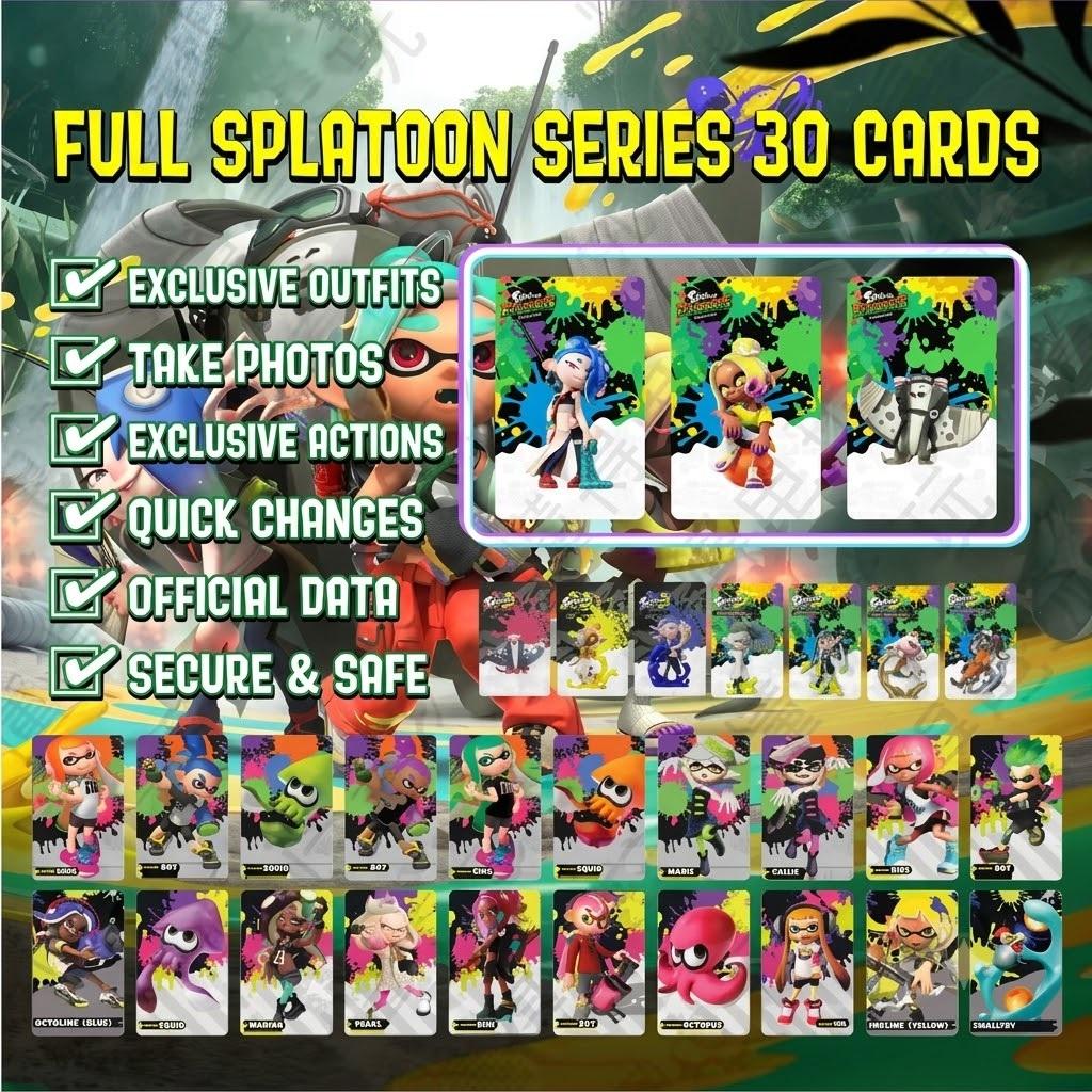 30 Stück Amiibo NFC-Karten für Switch Splatoon2/3 Serienspiel