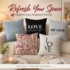 Romantic Love Quote Pillow Cover 2D Flat Printed Peach Skin Cushion Cover Valentine Gift For Sofa Wedding Bedroom Home Decor
