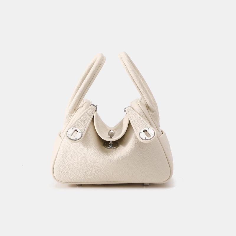 New Mini Cowhide Doctor Bag, Genuine Leather Women's Bag, Trendy Shoulder Oblique Span, Portable Pillow, Medicine Bag.