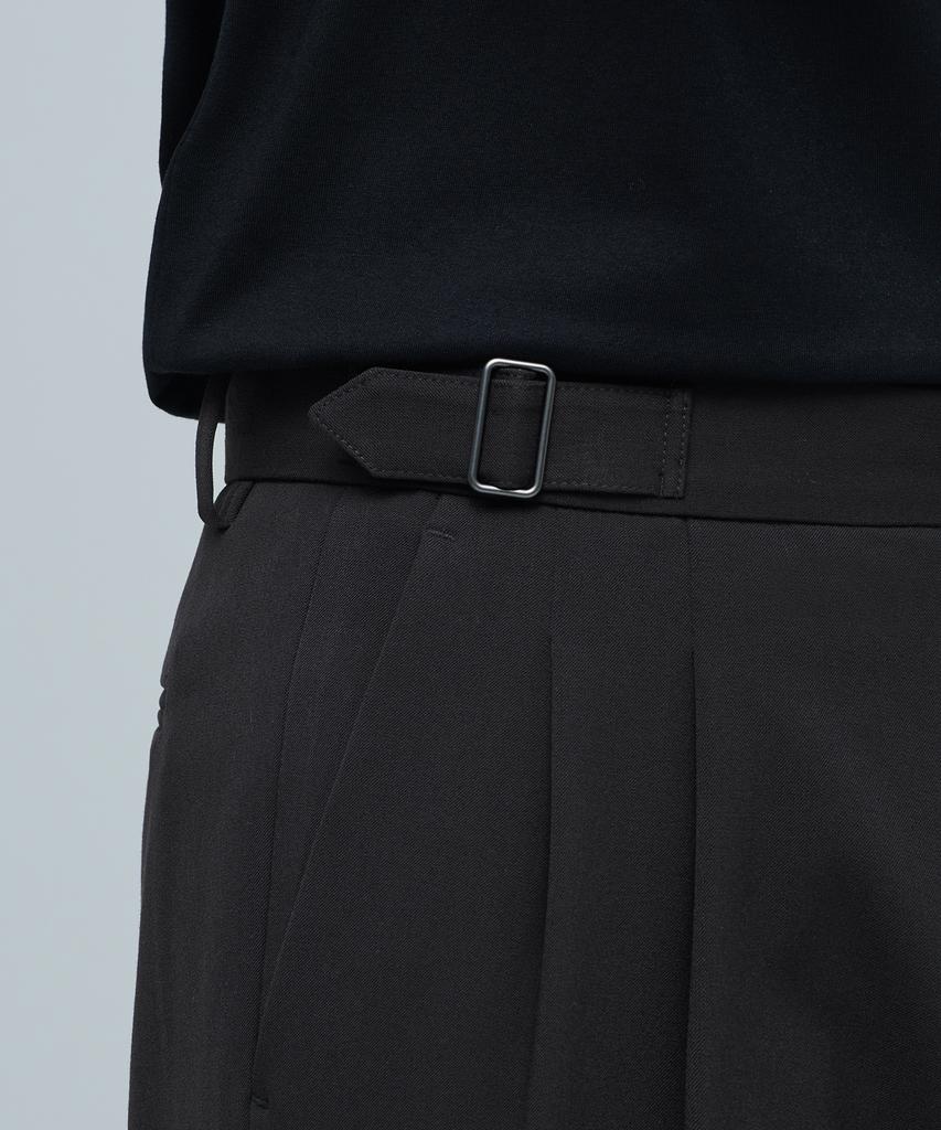 Musinsa Standard Side Adjust Two-Tuck Wide Slacks [Dark Gray]